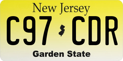 NJ license plate C97CDR