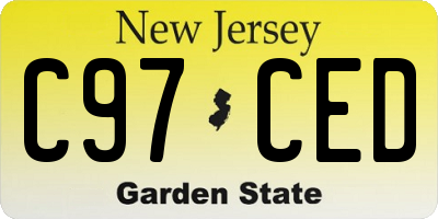 NJ license plate C97CED
