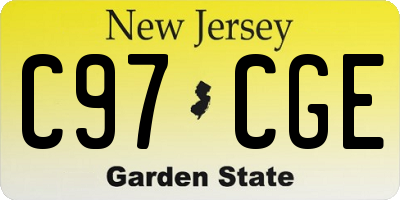 NJ license plate C97CGE