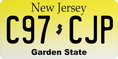 NJ license plate C97CJP