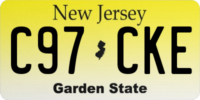 NJ license plate C97CKE