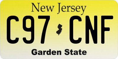 NJ license plate C97CNF