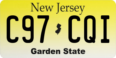 NJ license plate C97CQI