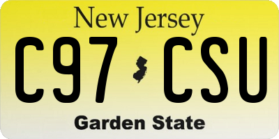 NJ license plate C97CSU