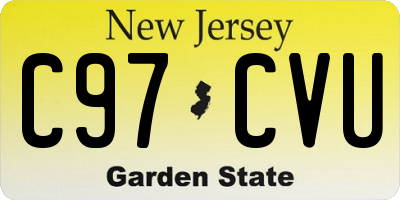 NJ license plate C97CVU