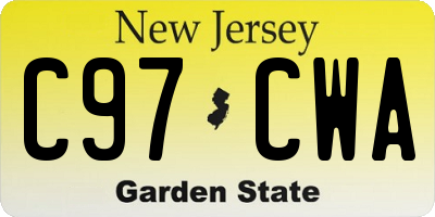 NJ license plate C97CWA