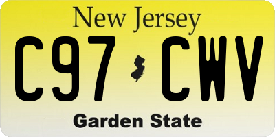 NJ license plate C97CWV