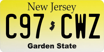 NJ license plate C97CWZ