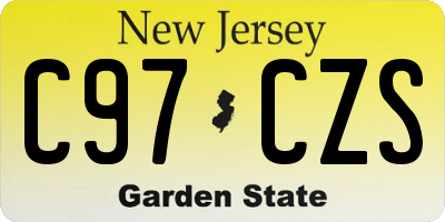 NJ license plate C97CZS