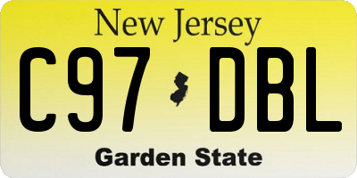 NJ license plate C97DBL