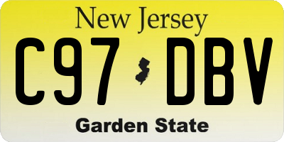 NJ license plate C97DBV