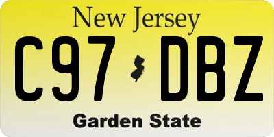 NJ license plate C97DBZ