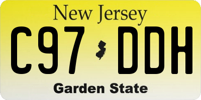 NJ license plate C97DDH