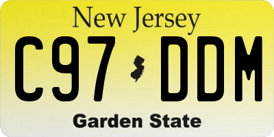 NJ license plate C97DDM