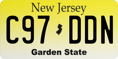 NJ license plate C97DDN