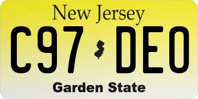 NJ license plate C97DEO