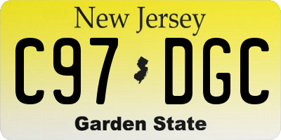 NJ license plate C97DGC