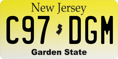 NJ license plate C97DGM