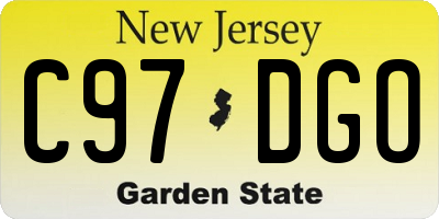 NJ license plate C97DGO
