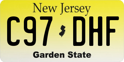 NJ license plate C97DHF