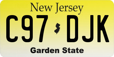 NJ license plate C97DJK