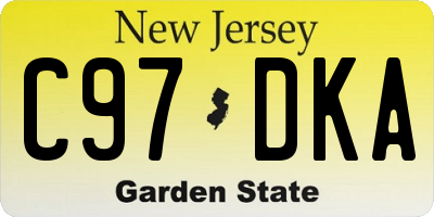 NJ license plate C97DKA