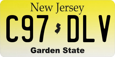 NJ license plate C97DLV