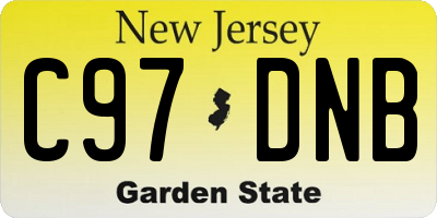 NJ license plate C97DNB