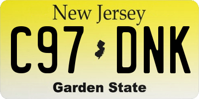 NJ license plate C97DNK
