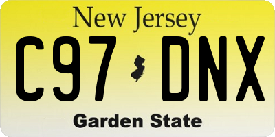 NJ license plate C97DNX