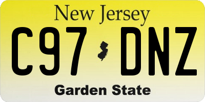 NJ license plate C97DNZ