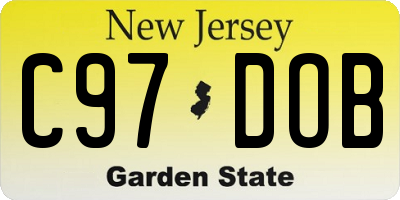 NJ license plate C97DOB