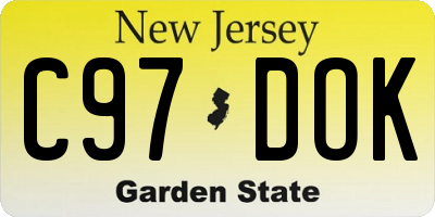 NJ license plate C97DOK