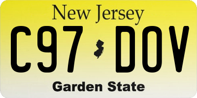 NJ license plate C97DOV