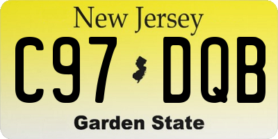 NJ license plate C97DQB