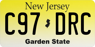 NJ license plate C97DRC