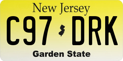 NJ license plate C97DRK