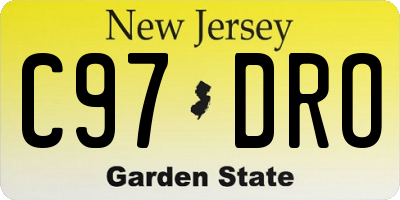 NJ license plate C97DRO