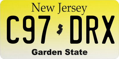NJ license plate C97DRX
