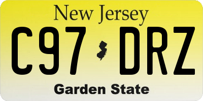 NJ license plate C97DRZ