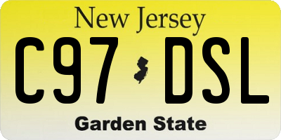 NJ license plate C97DSL