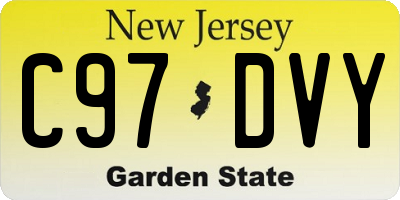 NJ license plate C97DVY