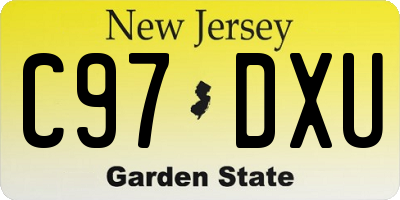 NJ license plate C97DXU