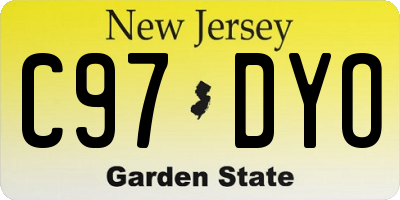 NJ license plate C97DYO