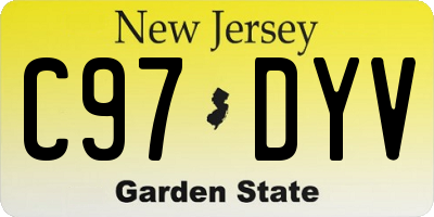 NJ license plate C97DYV
