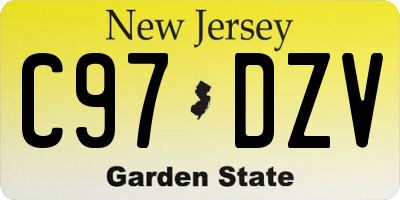 NJ license plate C97DZV