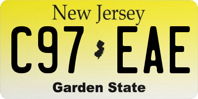 NJ license plate C97EAE