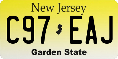 NJ license plate C97EAJ
