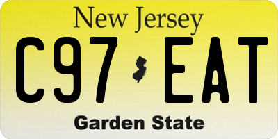 NJ license plate C97EAT