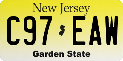 NJ license plate C97EAW
